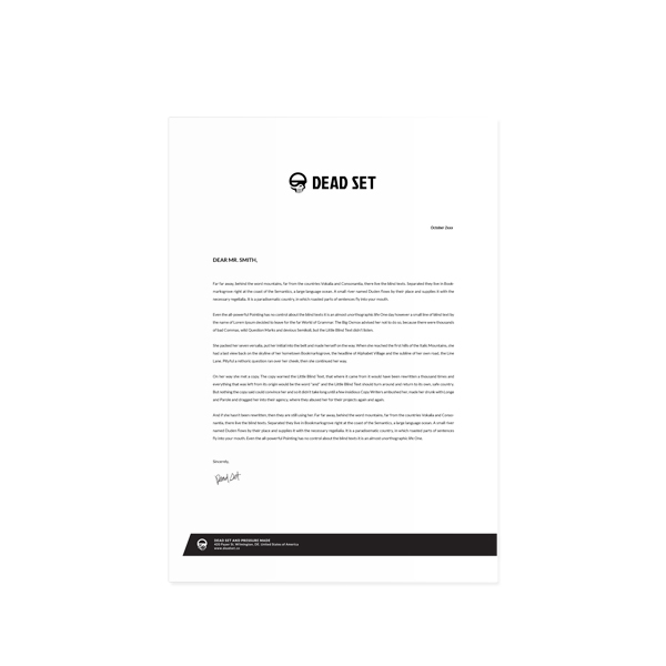 Dead Set - Mockup - Letterhead